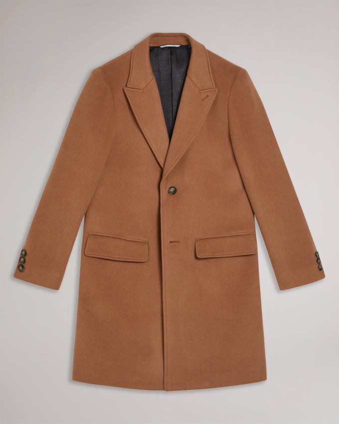 Manteau Ted Baker Wool Blend Overcoat Marron Homme | ZEX-71968788